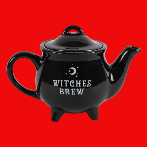 Witches Brew Black Ceramic Teapot