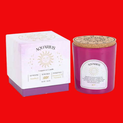 Zodiac Candle - Aquarius Bergamot & Mandarin Gemstone