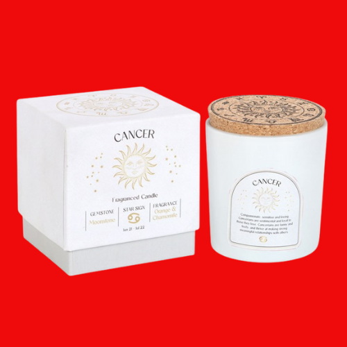 Zodiac Candle - Cancer Orange & Chamomile Gemstone