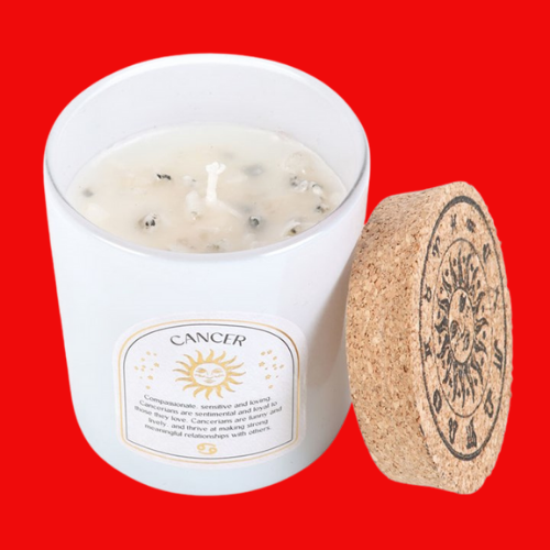 Zodiac Candle - Cancer Orange & Chamomile Gemstone