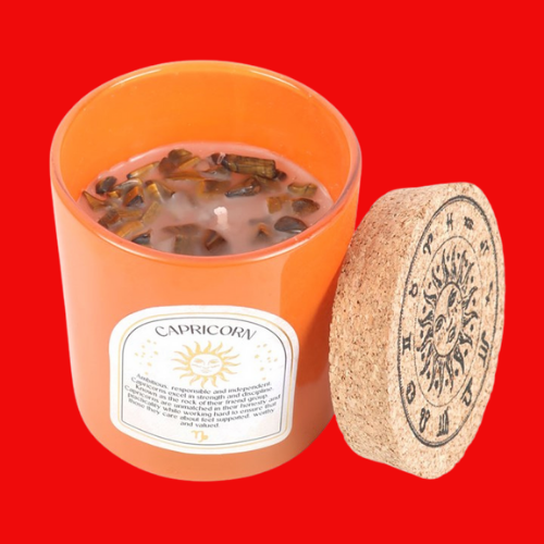 Zodiac Candle - Capricorn Sandalwood & Jasmine Gemstone