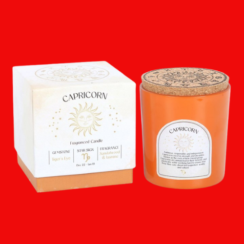 Zodiac Candle - Capricorn Sandalwood & Jasmine Gemstone