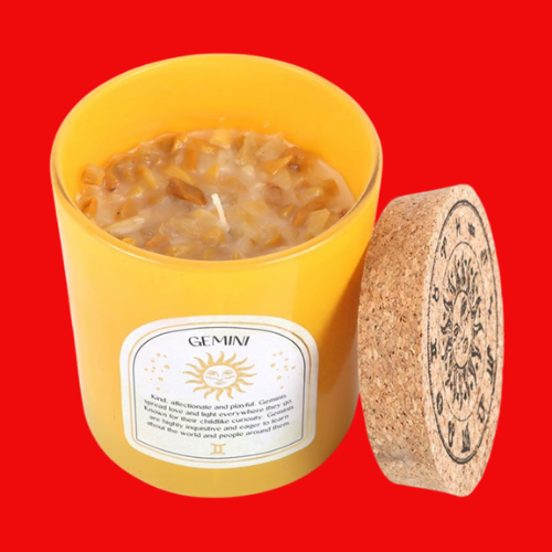 Zodiac Candle - Gemini Lavender & Cedarwood Gemstone