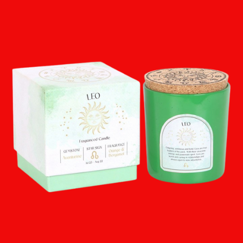Zodiac Candle - Leo Orange & Bergamot Gemstone