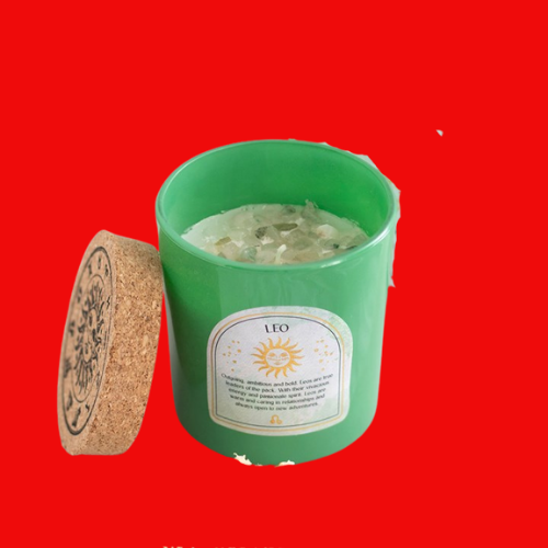 Zodiac Candle - Leo Orange & Bergamot Gemstone