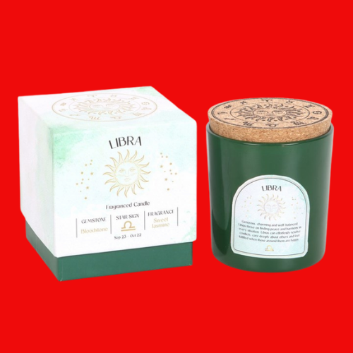 Zodiac Candle - Libra Sweet Jasmine Gemstone