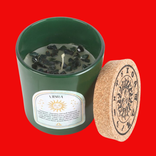 Zodiac Candle - Libra Sweet Jasmine Gemstone