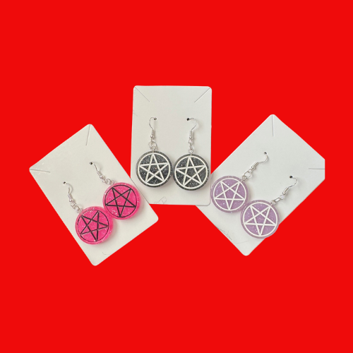 Pentagram Earrings (various colours)