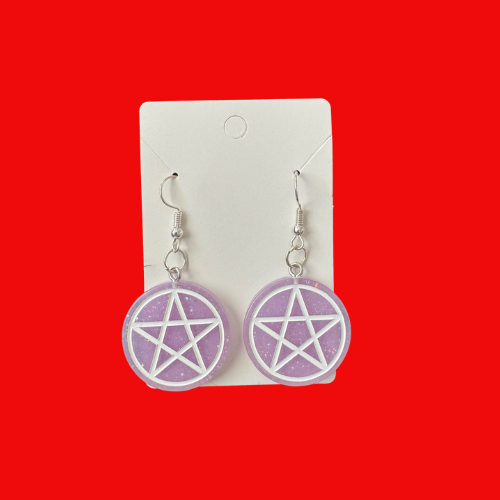 Pentagram Earrings (various colours)
