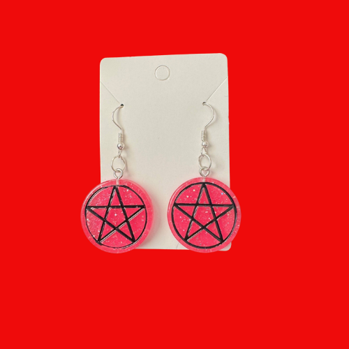 Pentagram Earrings (various colours)